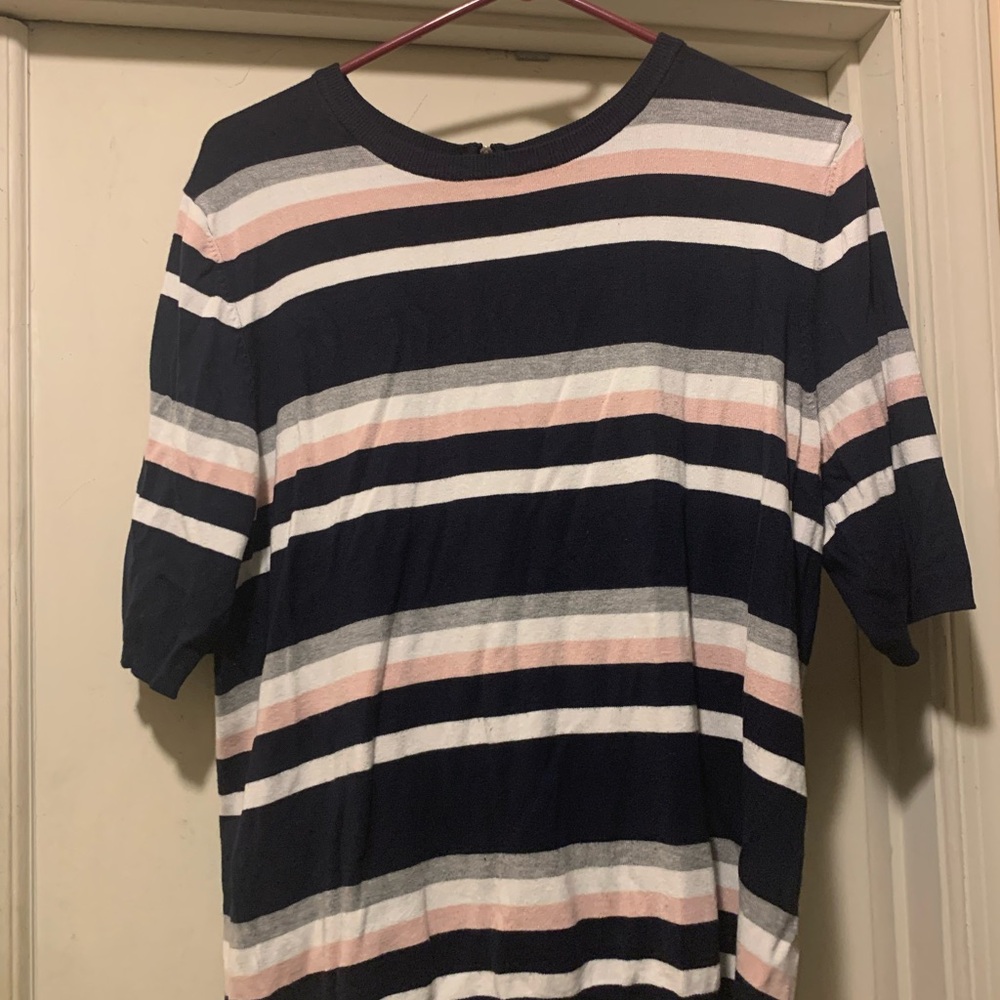 Premise Navy and Pink Striped Top